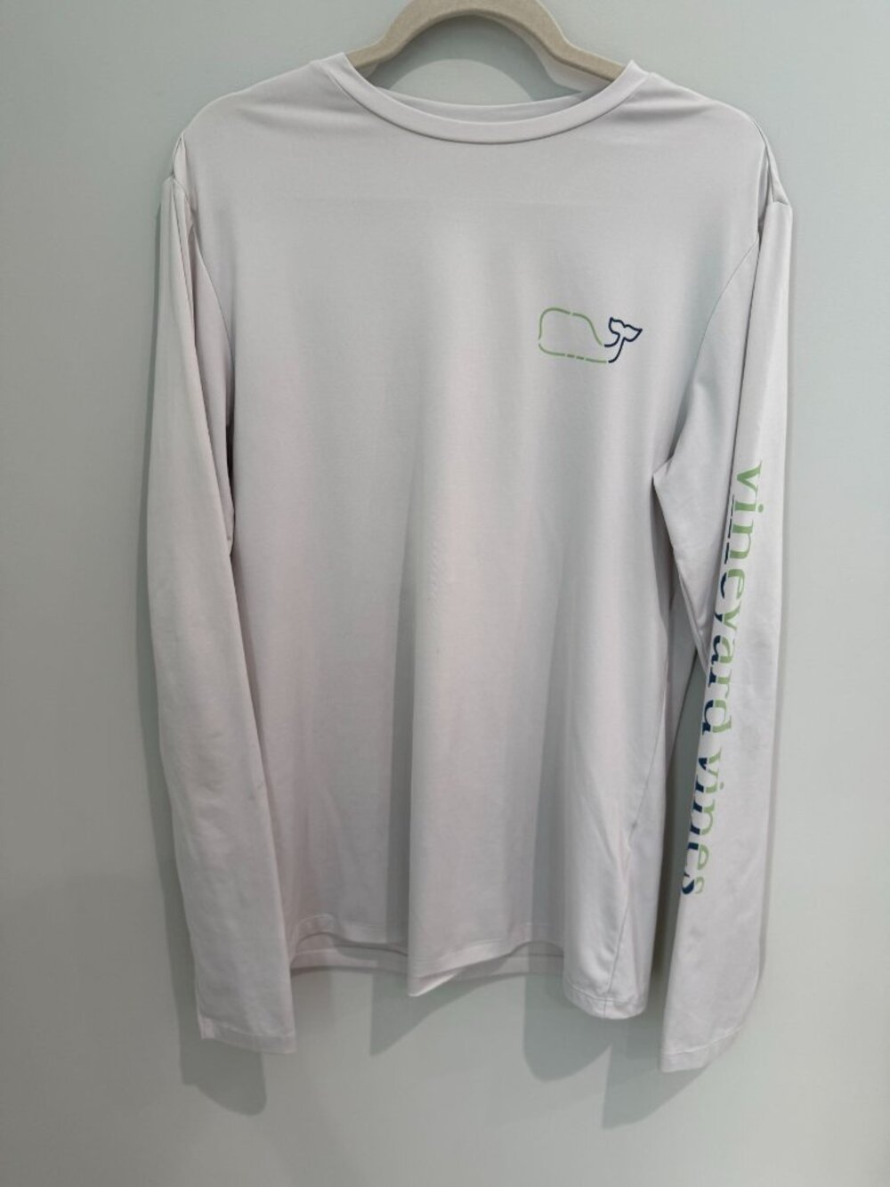 Vineyard Vines Performance Long Sleeve Whale Shirt White Men's Size XS